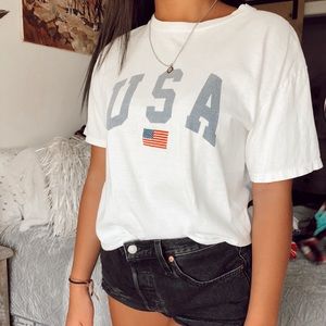 brandy melville USA american flag crop top